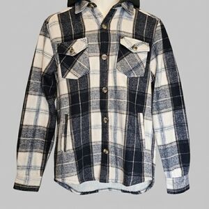 Distortion Men's Plaid Jacket - Black and White